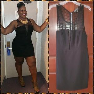 Mesh Top Little Black Dress